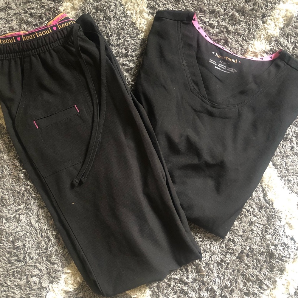 Heart Soul Black Scrub Set SCRUBS
